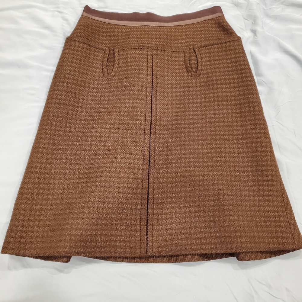 Louis Vuitton Size 38 Elegant Brown A-Line Skirt